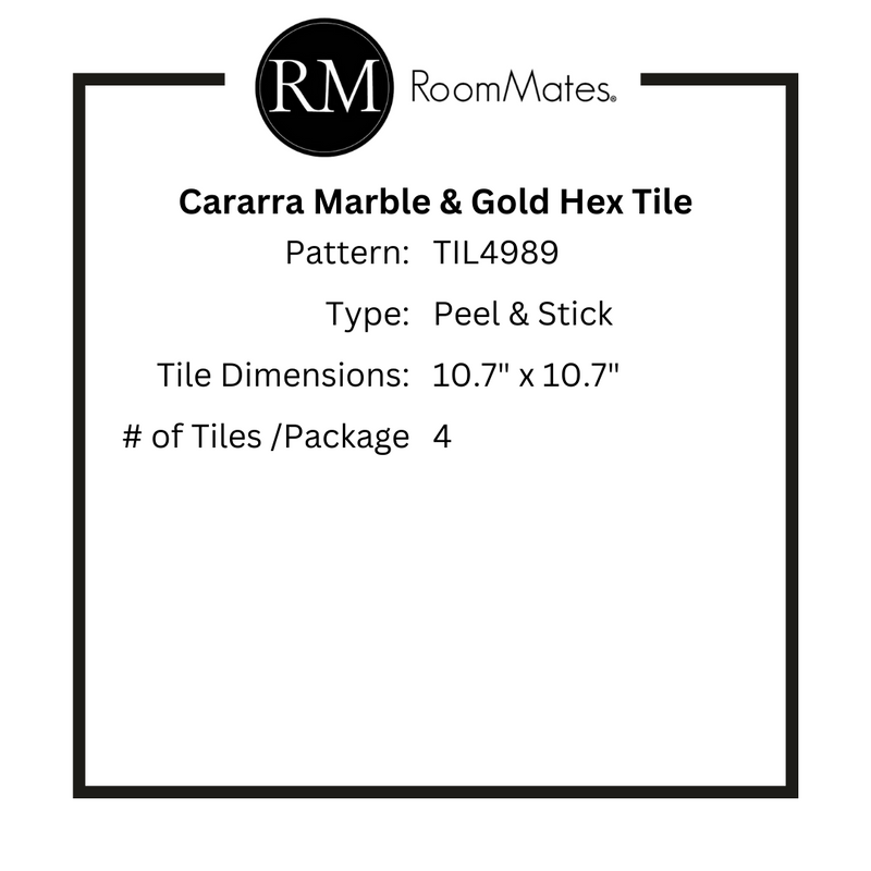 Cararra Marble Hexagon Peel & Stick Backsplash Tiles