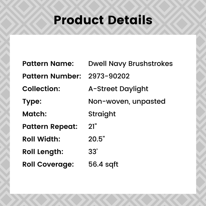 Dwell Navy Brushstrokes Wallpaper