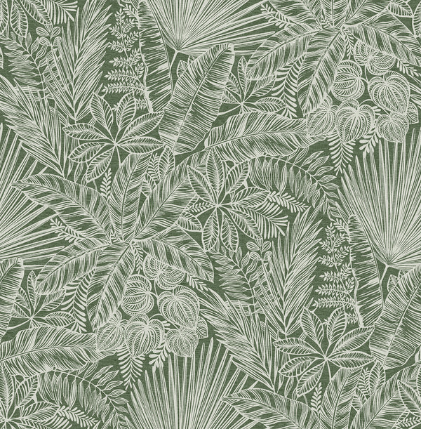 Vita Green Botanical Wallpaper