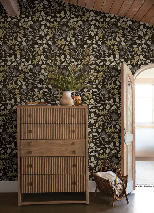 Mildred Black Botanical Trail Wallpaper
