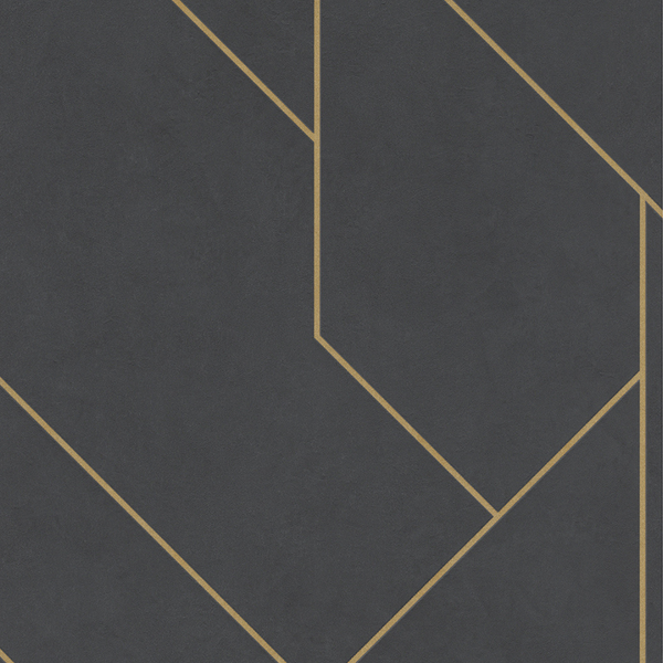 Pollock Black Gilded Geometric Wallpaper
