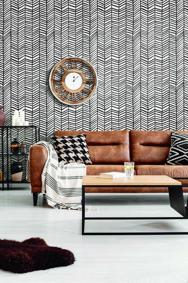 Cat Coquillette Herringbone Peel & Stick Wallpaper