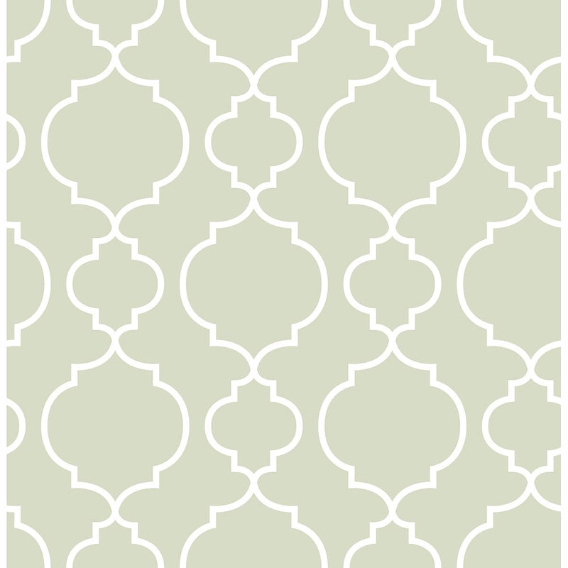 Desiree Sage Quatrefoil Wallpaper