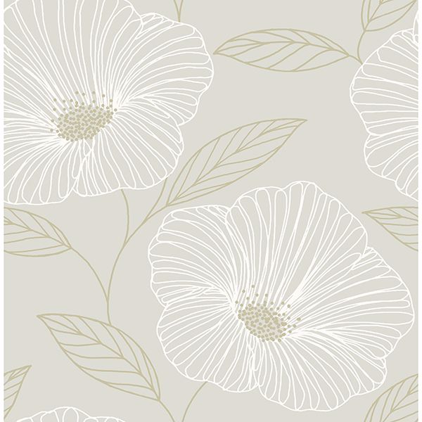 Mythic Light Grey Floral Wallpaper