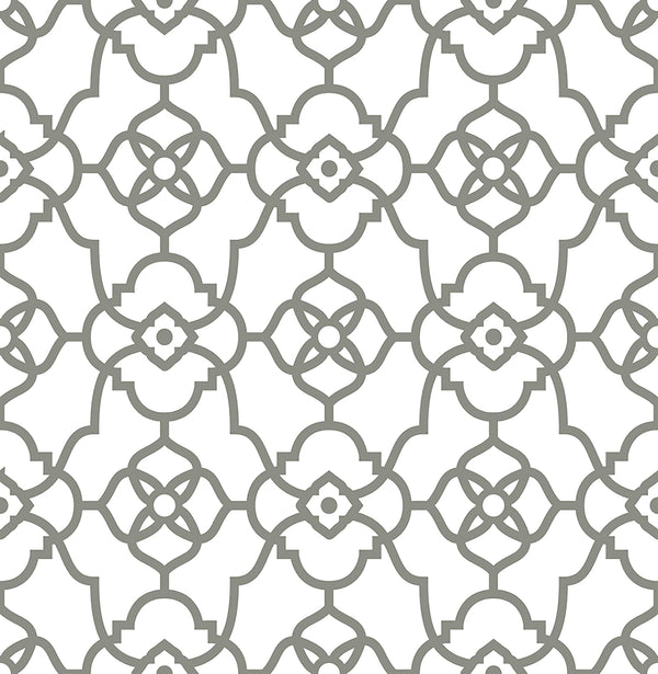 Atrium Grey Trellis Wallpaper