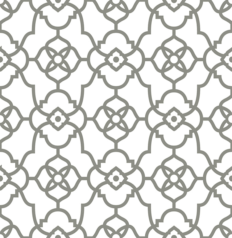 Atrium Grey Trellis Wallpaper