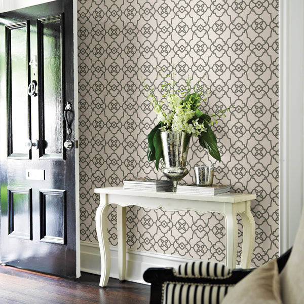 Atrium Grey Trellis Wallpaper