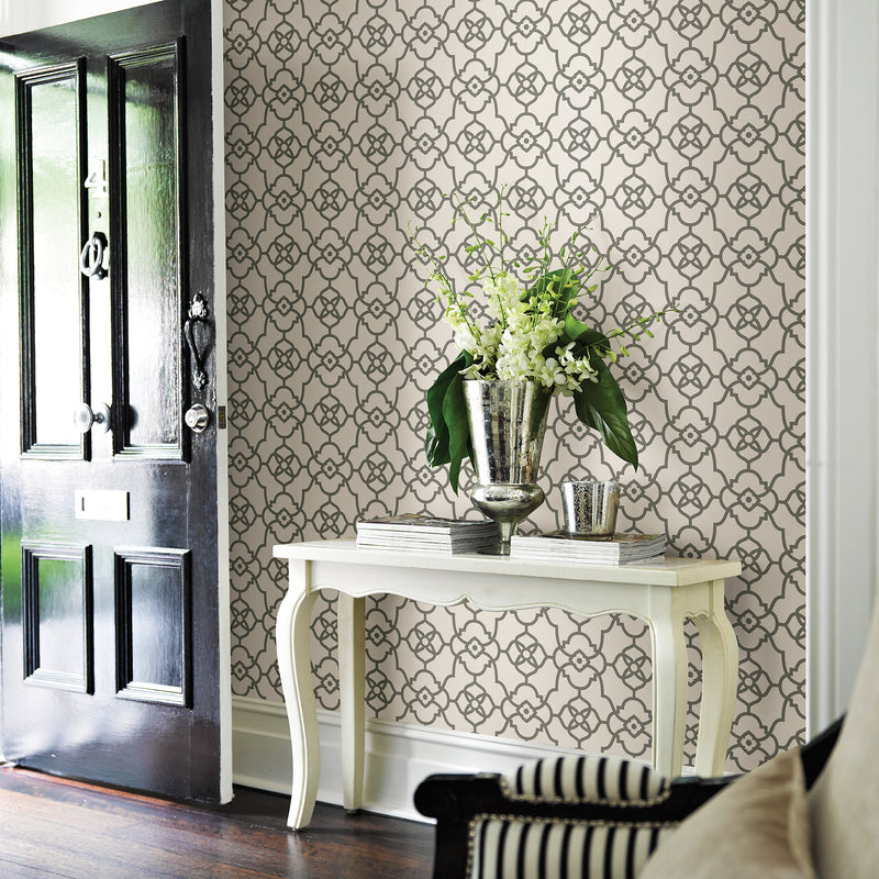 Atrium Grey Trellis Wallpaper