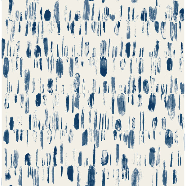Dwell Navy Brushstrokes Wallpaper